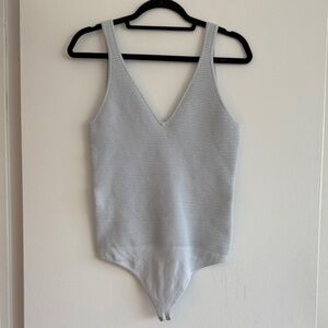 Abercrombie & Fitch Thick Pale Blue Ribbed Shapewear Bodysuit